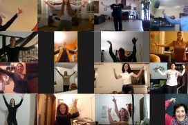 alumnos bailando en clases en la Escuela de Flamenco Online